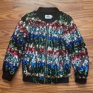 Rainbow Sequin Kids Jacket - Lola and the Boys